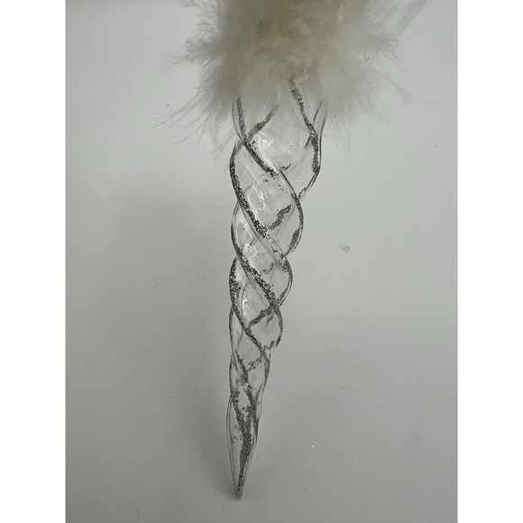 9 Glass Icicle Ornaments 1996 Feathers Hand Blown Vintage Large  Lot T06347